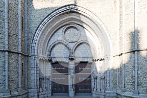 St. Salvator`s Cathedral in historical centre town of Bruges, Belgium