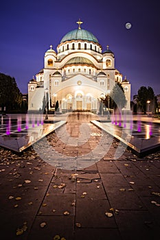 St. Sava Temple in Belgrade Nightscape