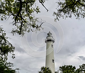 St Simons Island Lighthouse on a Cloudy Evening