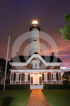 St. Simons Lighthouse at Sunset photo