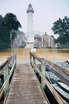 St. Simons Island Lighthouse on a very foggy and hazy day