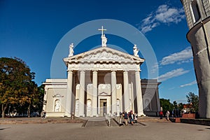 St. Stanislaus Cathedral on Cathedral Square in the historic part of the old city of Vilnius. Lithuania