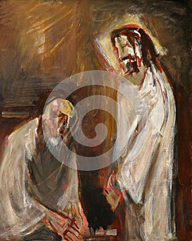 1st Stations of the Cross, Jesus is condemned to death photo