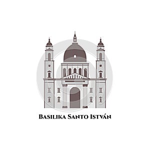 St. Stephen`s Basilica or Basilika Santo IstvÃÂ¡n is a Roman Catholic basilica in Budapest, Hungary. Beautiful architecture photo
