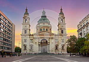 St. Stephen`s basilica in center of Budapest, Hungary