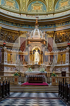 St. Stephen`s Basilica church in Budapest, Hungary.