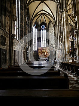 st. stephen's cathedral interior in vienna