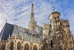 St. Stephen\'s cathedral on Stephansplatz square in Vienna, Austria
