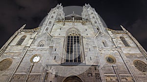 St. Stephen's Cathedral night timelapse hyperlapse, the mother church of Roman Catholic Archdiocese of Vienna photo