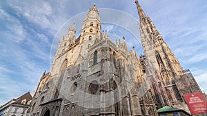 St. Stephen's Cathedral timelapse hyperlapse, the mother church of Roman Catholic Archdiocese of Vienna, Austria photo