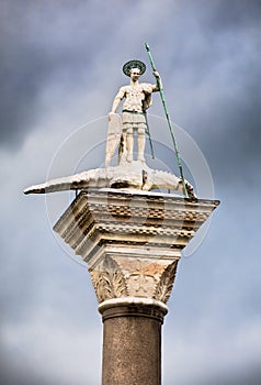 St Theodore column on San Marco square in Venice