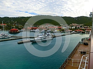 St. Thomas, USVI. Heavensight cruise ship dock in Charlotte Amelie.