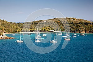 St. Thomas V.I. Harbor with Sailboats