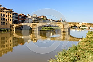 St. Trinity bridge over Arno river, Florence, Italy