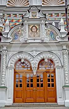 St Trinity Sergius Trinity Lavra of the front doors of the temple