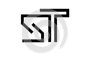 ST TS abstract vector logo monogram template