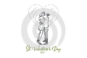 St valentine day concept sketch. Isolated vector illustration