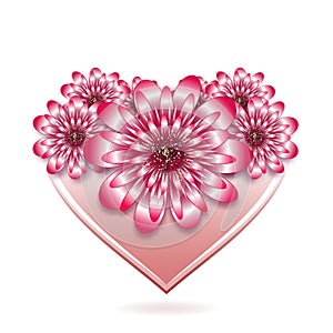 St. Valentine floral card with stylized heart.