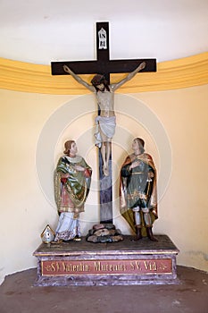 St Valentine martyr and St. Vitus martyr under the crucifix