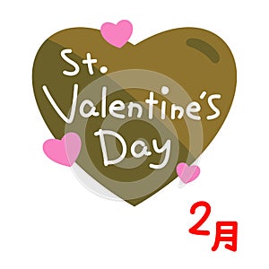 St. Valentine`s day, heart shaped chocolate, February