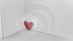 St Valentine`s Day, Lonely red heart. Only photo