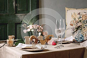 St. Valentines day table setting