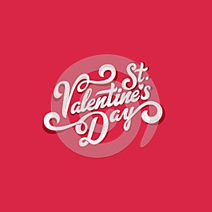 St. Valentines Day text vector Vintage Calligraphi photo