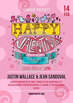 St Vatentines Day poster with lettering vector