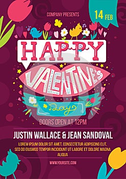 St Vatentines Day poster with lettering vector