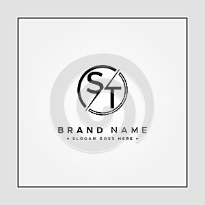 ST Vector Logo Template - Simple Icon for Initial Letter S and T Monogram