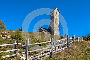 St. Vigil church on Vigiljoch, South Tyrol