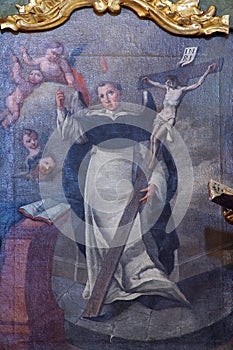 St. Vincent, the altarpiece on the altar of St. Vincent Ferrer at St. Peter`s Church in Sveti Petar Mreznicki, Croatia