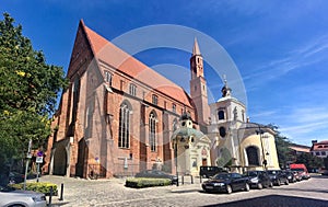 St. Vincent Church Kosciol sw. Wincentego in Polish in Wroclaw, Poland, Europe. It was built in Gothic style from red bricks