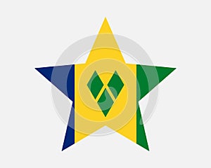 Saint Vincent and the Grenadines Star Flag. Vincy Star Shape Flag. Country National Banner Icon Symbol Vector photo