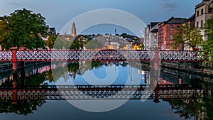 St Vincent`s Bridge Cork Ireland landmark River Lee reflection urban sunset photo