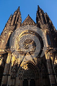 St. Vitus cathedral in Hradcany castle courtyard, Prague, Czech Republic