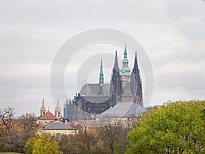 St Vitus Cathedral on hradcany hill, in the prague castle, also called metropolitni katedrala svateho Vita, Vaclava a Vojtecha.