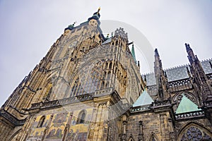 St. Vitus Cathedral, located in the grounds of the Prague Castle. Czech Republic