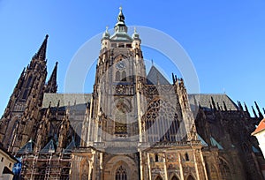 St. Vitus Cathedral in Prague Castle in Prague, Czech Republic.