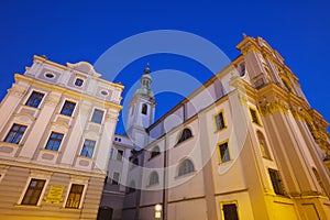 St. Voytech Church in Opava at night