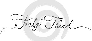 Number 43 in Handwritten Unique Font