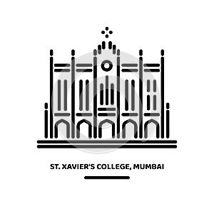 St. Xaviers Collage building illustration icon