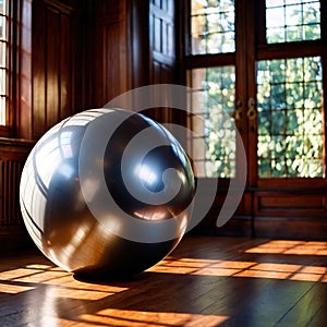 Stability ball, gym equipment use for exercise and workout