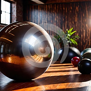 Stability ball, gym equipment use for exercise and workout