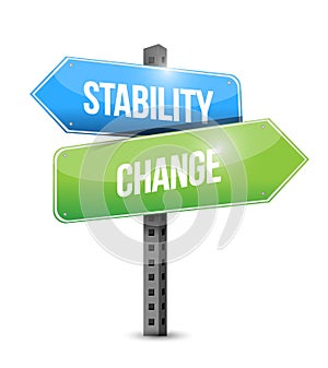 Stability and change road sign illustration design