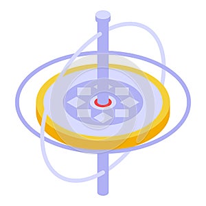 Stability gyroscope icon, isometric style