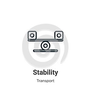 Stability outline vector icon. Thin line black stability icon, flat vector simple element illustration from editable transport