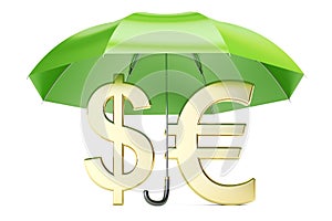 Stability and protection currency. Financial, business and insurance concept, 3D rendering