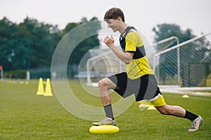 Stability Soccer Training on Balance Cushion. Sports Balance Training