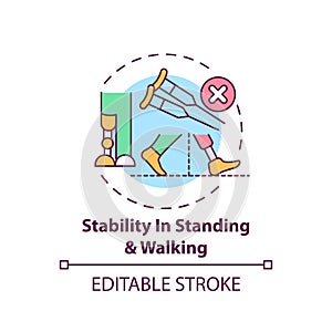 Stability in standing and walking concept icon